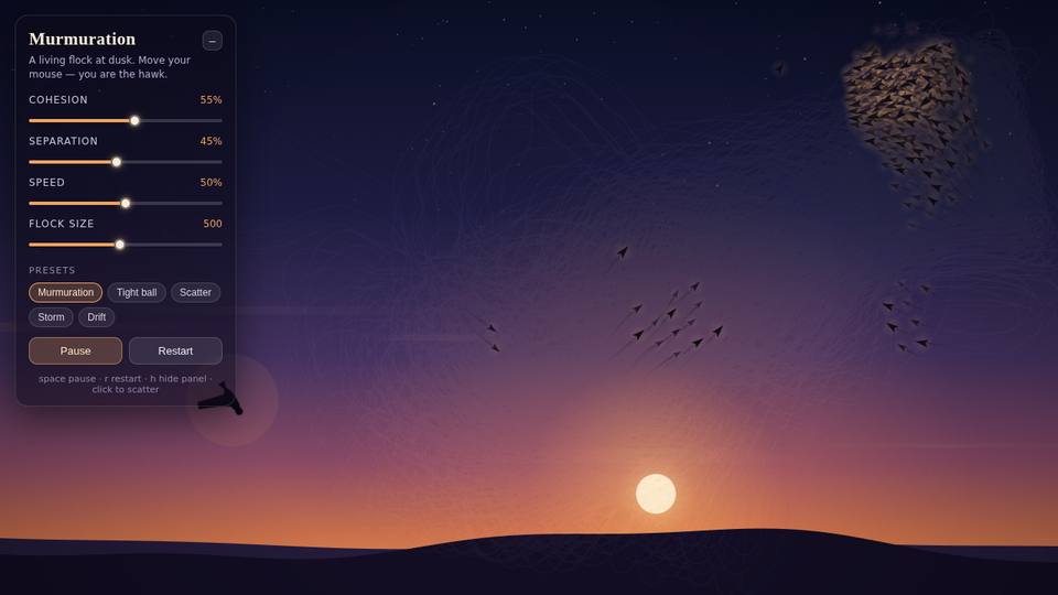 Bird flock built by Qwen3.8 27B