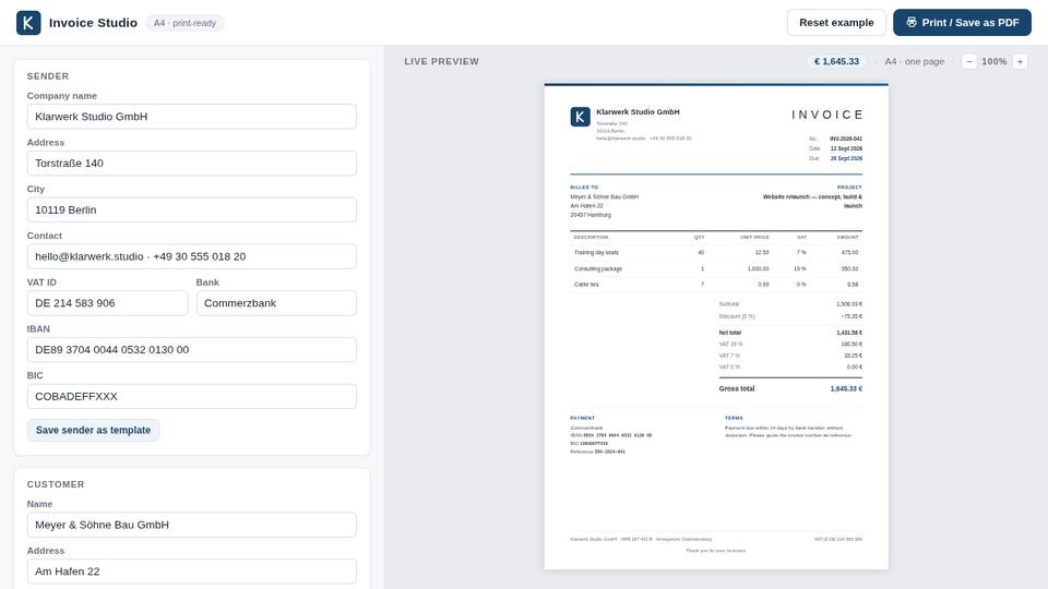 Invoice generator built by Qwen3.8 27B