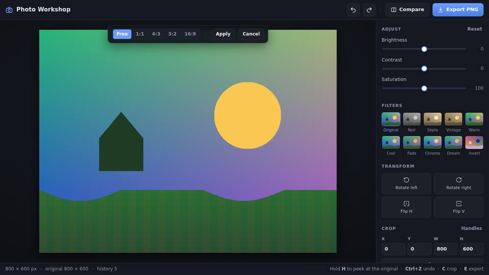 Photo editor built by Qwen3.8 27B