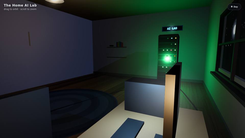 3D scene built by Qwen3.8 27B