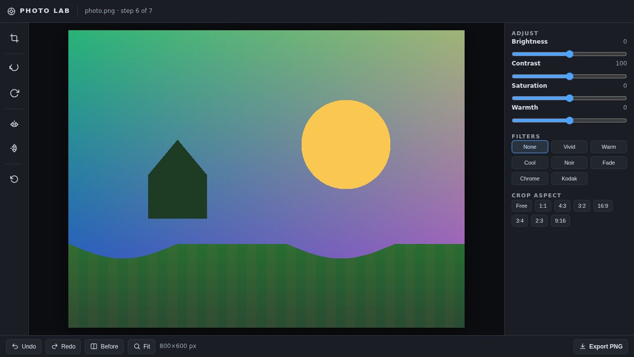 Photo editor built by Mia's TensorFold recipe