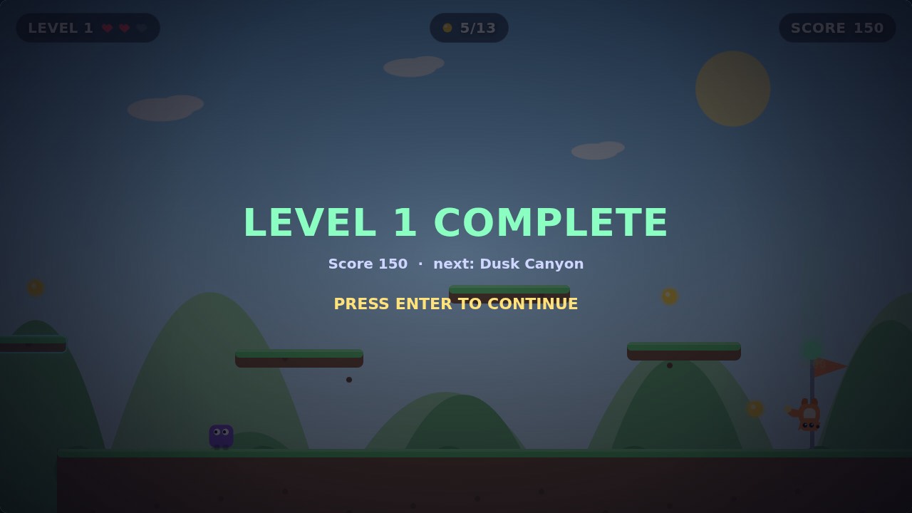 Platformer game built by Mia's vLLM kit