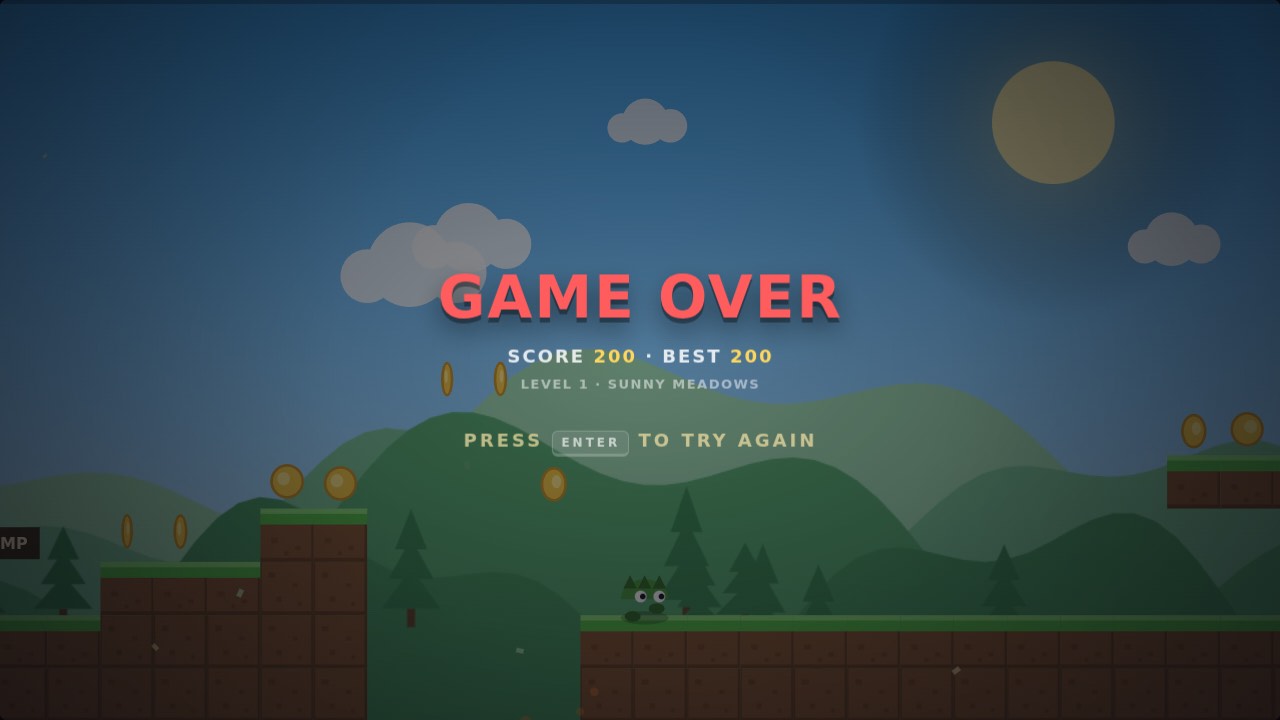 Platformer game built by Mia's vLLM kit