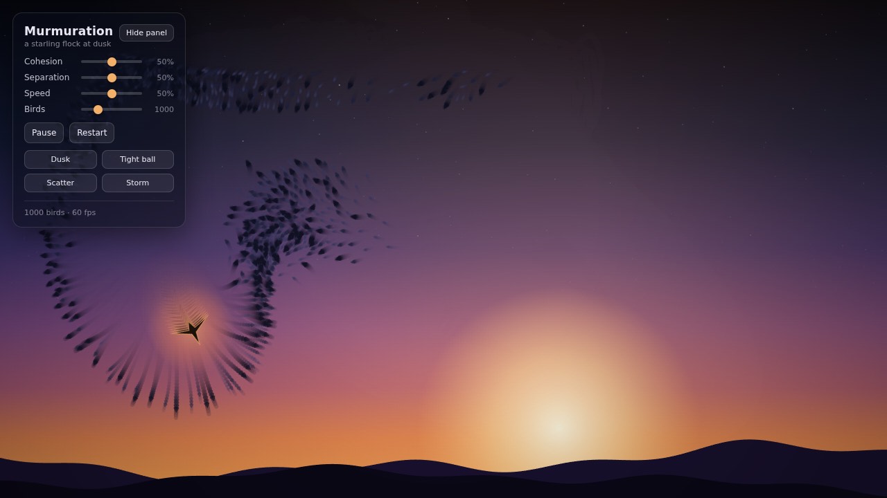 Bird flock built by TensorFold 0.6.0