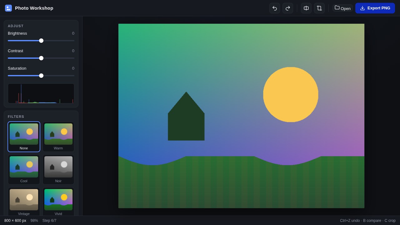 Photo editor built by TensorFold 0.6.0