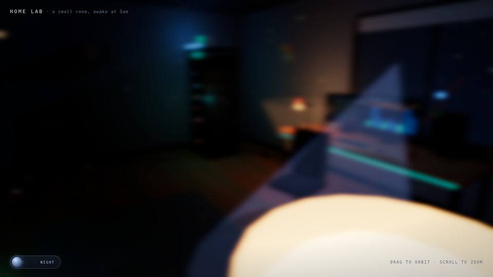 3D scene built by Qwen3.8 Flash-Next