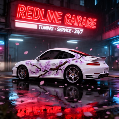 FLUX.2 [dev] · RTX 5090 · 32 GB · sakura-911-neon, seed 4210