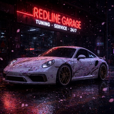 Qwen-Image 2.1 · RTX 5060 Ti · 16 GB · sakura-911-neon, seed 4210
