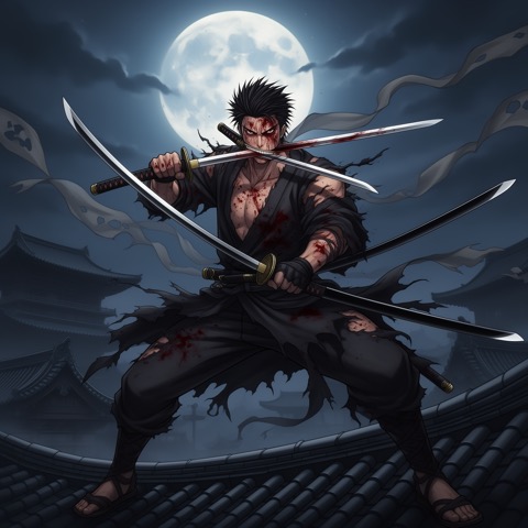 FLUX.2 [dev] · RTX 5090 · 32 GB · three-sword-warrior, seed 4210