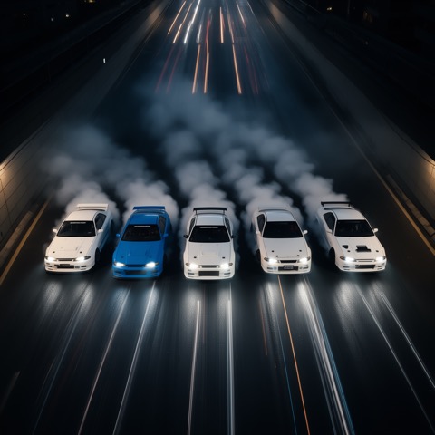 FLUX.2 [dev] · RTX 5060 Ti · 16 GB · six-car-drift, seed 4210