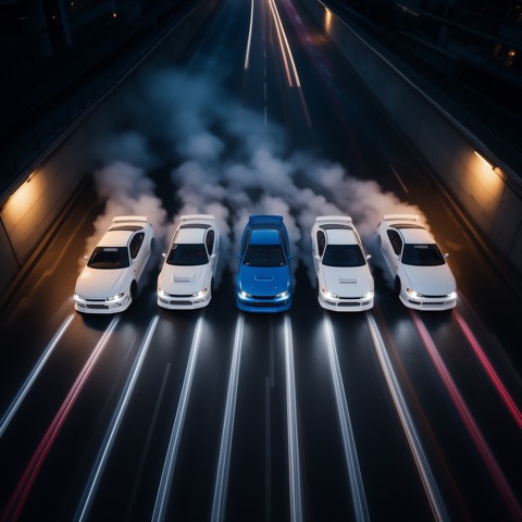 FLUX.2 [dev] · RTX 5060 Ti · 16 GB · six-car-drift, seed 4211