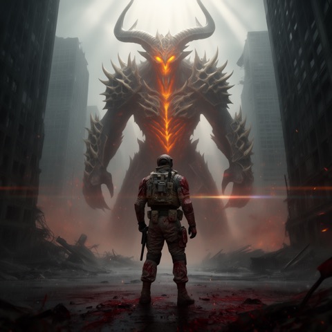 FLUX.2 [dev] · RTX 5060 Ti · 16 GB · soldier-vs-monster, seed 4210