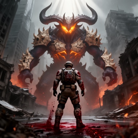 FLUX.2 [dev] · RTX 5060 Ti · 16 GB · soldier-vs-monster, seed 4211
