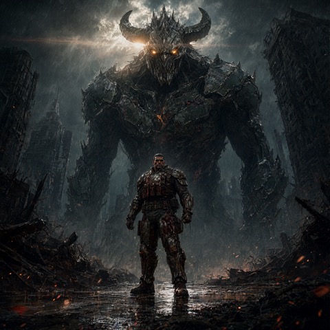 Qwen-Image 2.1 · RTX 5060 Ti · 16 GB · soldier-vs-monster, seed 4210
