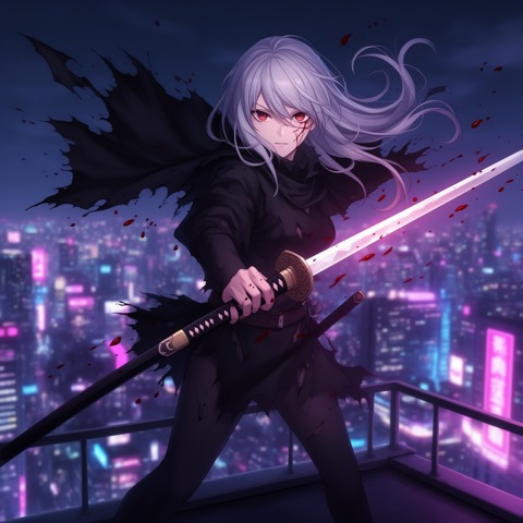 FLUX.2 [dev] · RTX 5060 Ti · 16 GB · anime-swordswoman, seed 4211