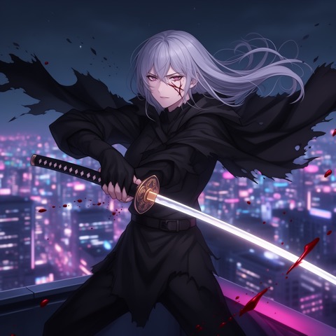 FLUX.2 [dev] · RTX 5090 · 32 GB · anime-swordswoman, seed 4210