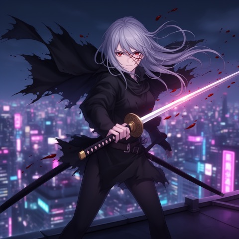 FLUX.2 [dev] · RTX 5090 · 32 GB · anime-swordswoman, seed 4211