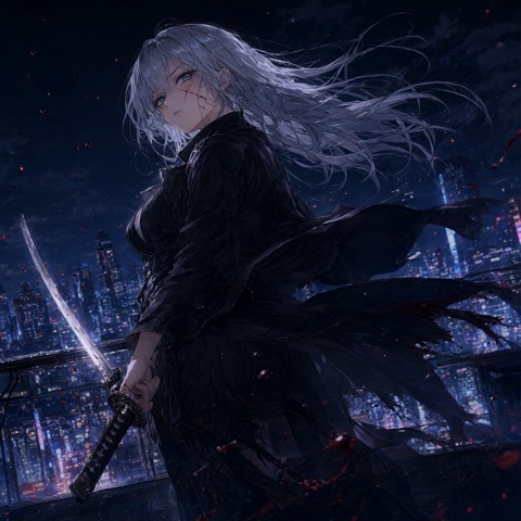 Qwen-Image 2.1 · RTX 5060 Ti · 16 GB · anime-swordswoman, seed 4210