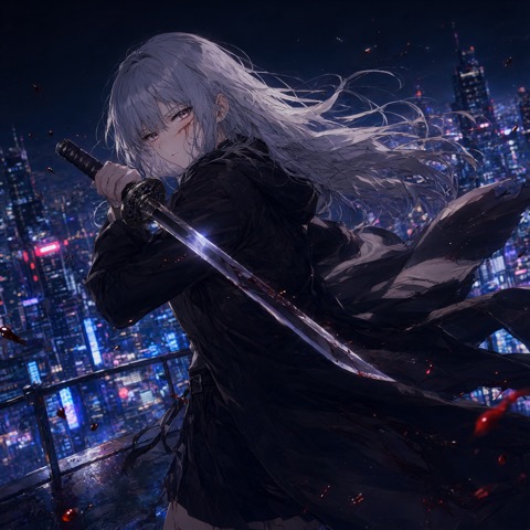 Qwen-Image 2.1 · RTX 5090 · 32 GB · anime-swordswoman, seed 4211